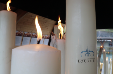 Lighting Pilgrimage Candle for your intentions Lourdes