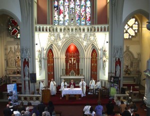 Mass at the English Martyrs Parish.