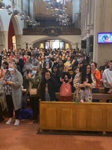 A full church in Kiburn for Sunday Mass on Mother's Day Kilburn