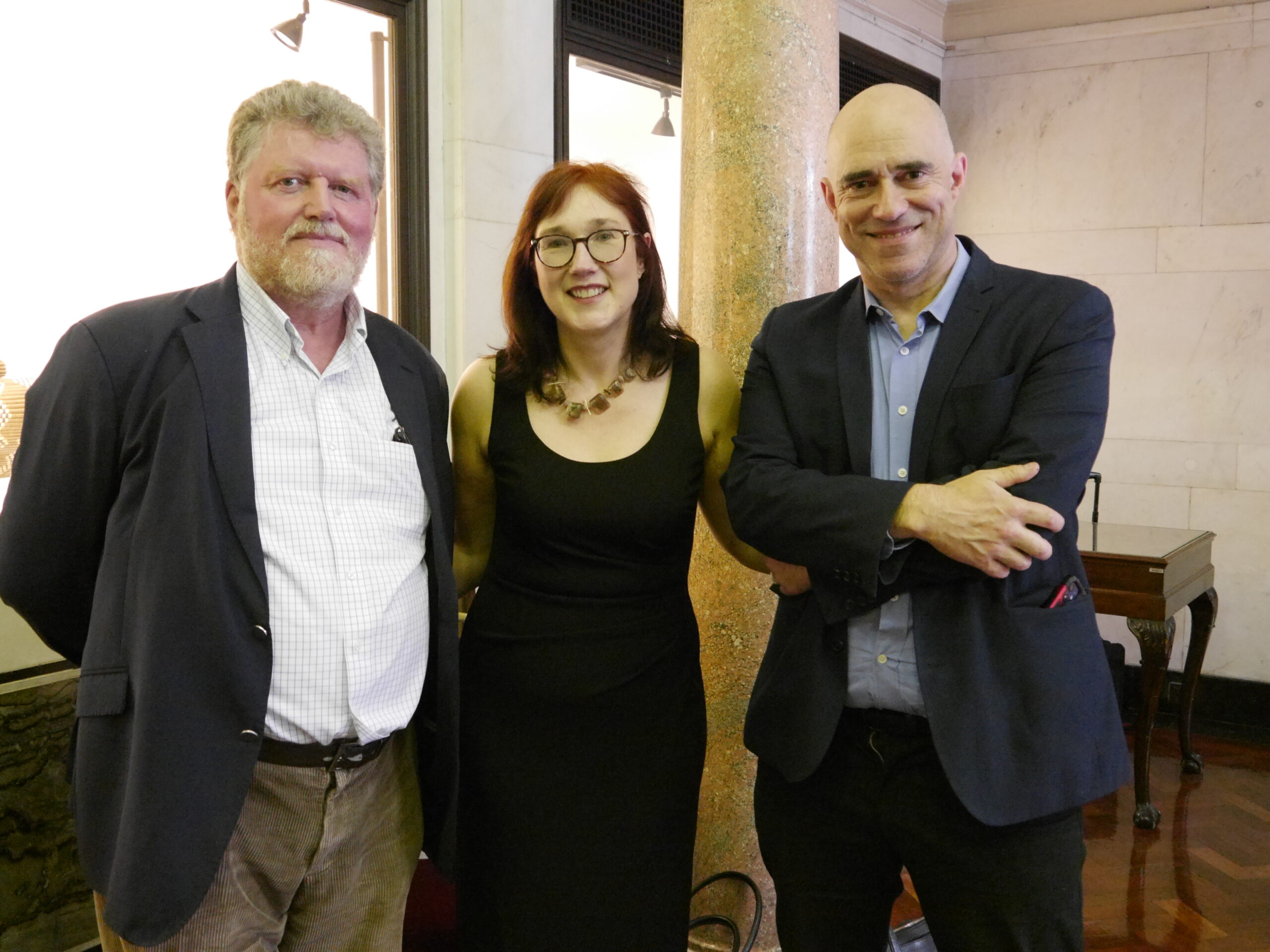 Bernard Purcell (Editor of the Irish World Newspaper) with Sam Blake and Simon Trewin (photo: Sarah Finucane)