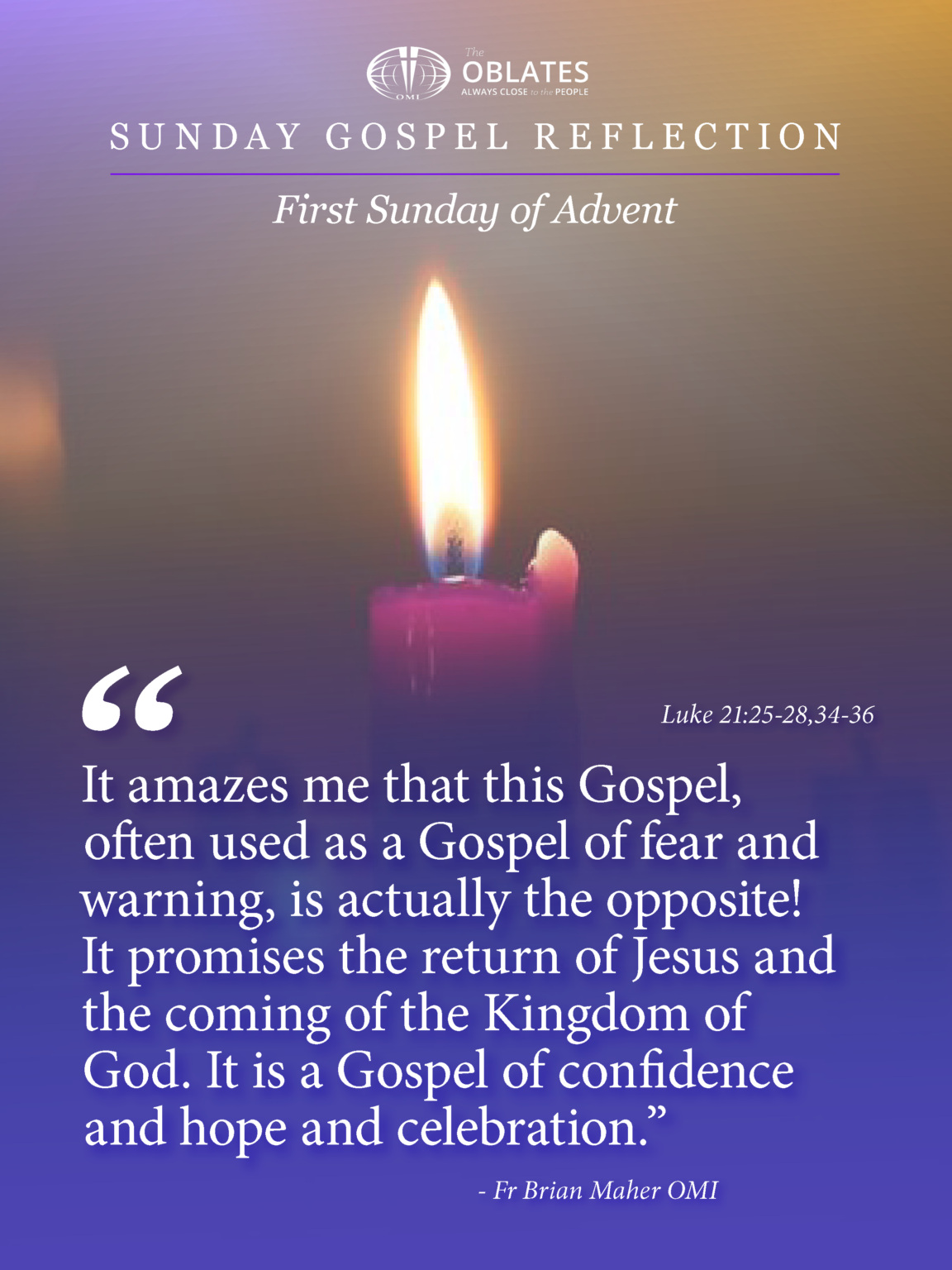 Gospel Reflection Sunday December 1st 2024, First Sunday of Advent